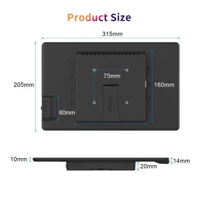 Alt view image 2 of 6 - 13.3 inch Touch Screen Monitor FHD 1920X1080 Suitable for Phone Laptop Inside Speaker Compatible with HDMI VGA USB Type-C
