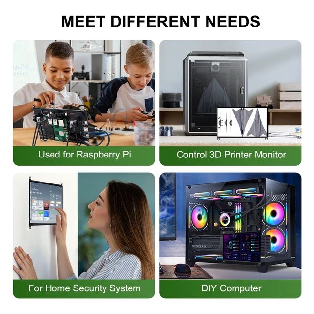 Alt view image 6 of 7 - Unew 8 Inch Raspberry Pi Touchscreen Monitor, 1920x1200 IPS Portable Small HDMI Monitor with Dual Speakers, 60Hz 350 Nits 16:10 Touch Screen Display for Raspberry Pi 5 4B 3B, Windows Mac PC Laptop