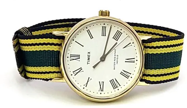 Alt view image 6 of 6 - Timex TW2U46300LG Fairfield Green/Blue/Yellow Nylon Strap Watch
