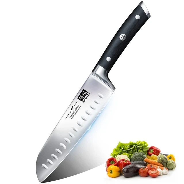 Main image of Chef Knife, Santoku Knife,SHANZU Santoku Chef Knife 7 Inch High Carbon German Steel Chef Kitchen Knife with Gift Box