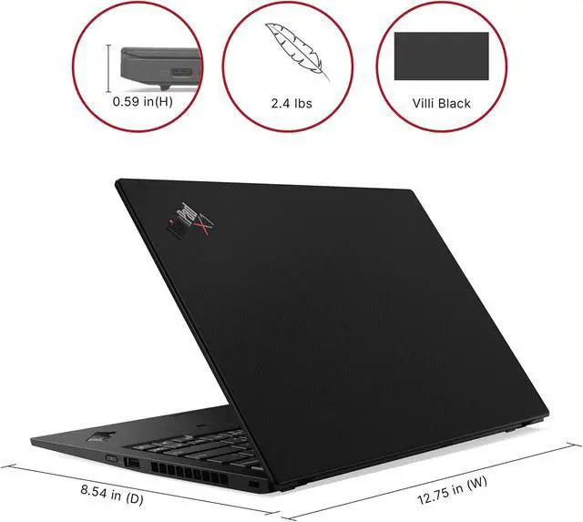Alt view image 3 of 7 - Lenovo ThinkPad X1 Carbon Gen 8, 14" FHD Touch, Intel Core i7-10610U, 16GB, 512GB SSD, HDMI, Fingerprint, Wi-Fi, Bluetooth, Backlit Keyboard, Win10 Pro