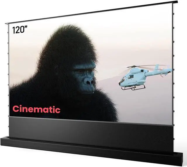 Main image of AWOL VISION 120" Motorized ALR Floor Rising Projector Screen for Ultra Short Throw Projector, Floor Stand Screen for Home Theater, 4K/8K Ultra HD, Active 3D, 95% Ambient Light Rejecting-ALR-F220C