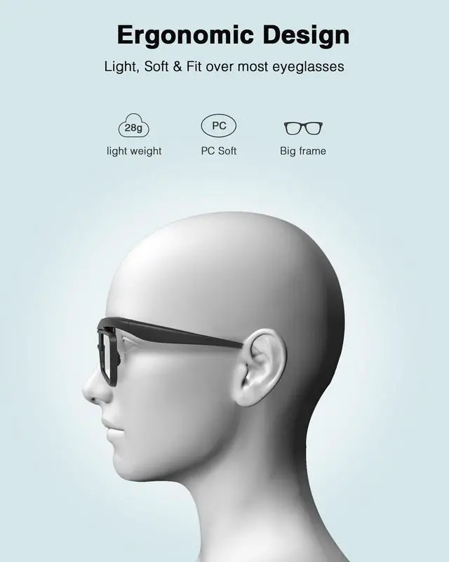 Alt view image 2 of 5 - AWOL VISION DLP Link 3D Glasses, Rechargeable Active Shutter Eyewear compatiable with AWOL VISION LTV-3000 Pro and LTV-3500 Pro, Vanish TV & Other DLP-Link 3D projectors (2 Packs)