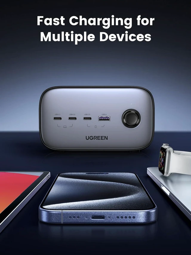 Alt view image 2 of 5 - UGREEN 100W Desktop Charging Station, Nexode GaN Power Bar