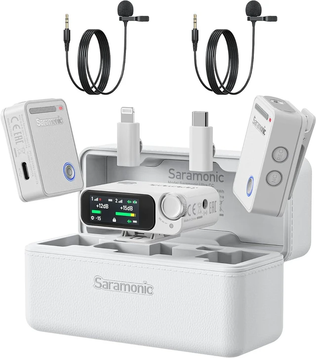 Main image of Saramonic Ultra 04 Wireless Lavalier Microphone System 32Bit Float with Noise Cancellation and 984 ft Range (White)