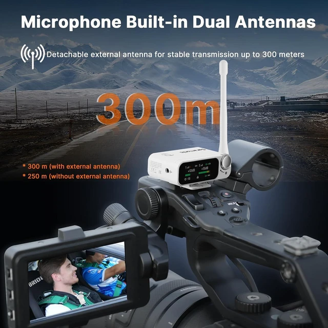Alt view image 6 of 7 - Saramonic Ultra 04 Wireless Lavalier Microphone System 32Bit Float with Noise Cancellation and 984 ft Range (White)