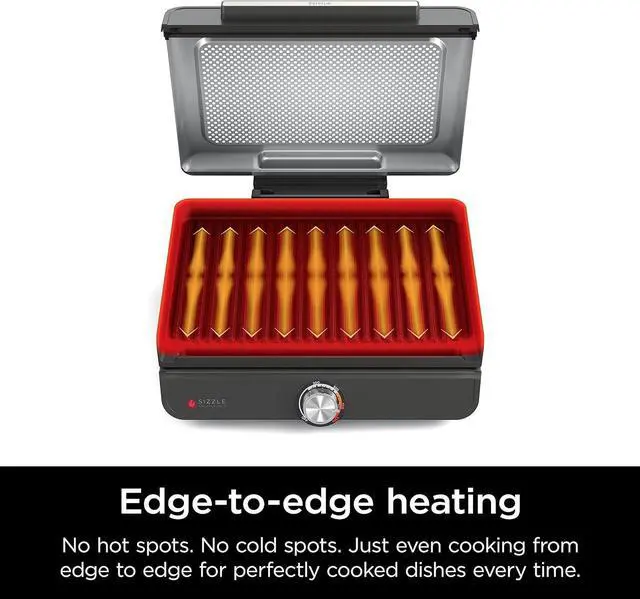 Alt view image 6 of 7 - Griddle and Indoor Grill, 14, Electric Grill, For Steak, Burgers, Salmon, Veggies, and More, Pancake Griddle, Nonstick, Dishwasher Safe, 500F, Even Cooking, Silver, GR101