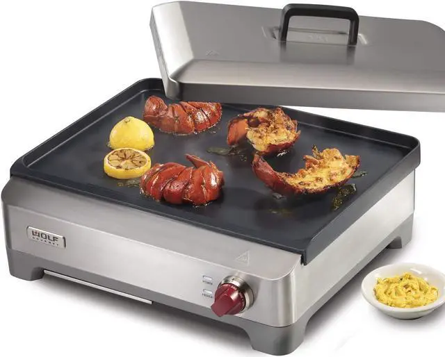Alt view image 2 of 2 - Precision Electric Griddle, Indoor Grill, 200 sq. in, Nonstick Coating, Advanced Temperature Control, Stainless Steel, Red Knob (WGGR100S)