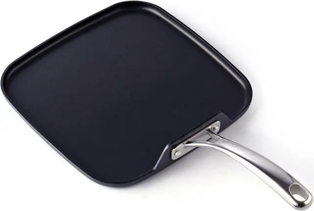 Main image of Cooks Standard Nonstick Square Griddle Pan 11 x 11-Inch, Hard Anodized Cookware Griddle Pan, Black