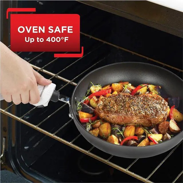 Alt view image 5 of 5 - T-fal Ultimate Hard Anodized Nonstick Griddle 10.25 Inch Oven Broiler Safe 500F Cookware, Pots and Pans, Dishwasher Safe Grey