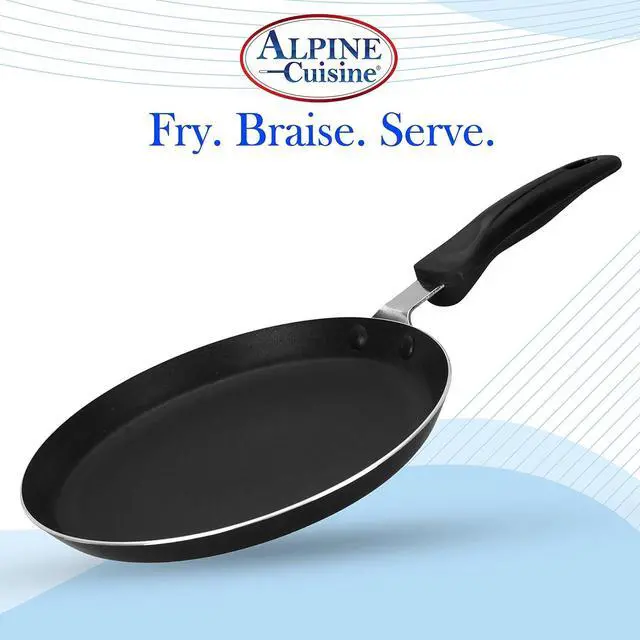 Alt view image 4 of 7 - Alpine Cuisine Griddle Pan Aluminum 12-Inch Nonstick Coating, Griddle Pan for Stove Top with Stay Cool Handle, Durable Nonstick Cookware - Dishwasher Safe - Gray