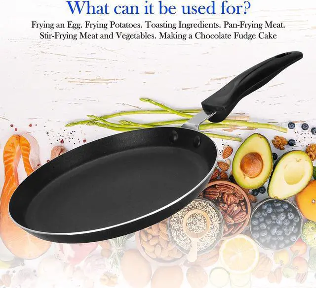Alt view image 7 of 7 - Alpine Cuisine Griddle Pan Aluminum 12-Inch Nonstick Coating, Griddle Pan for Stove Top with Stay Cool Handle, Durable Nonstick Cookware - Dishwasher Safe - Gray