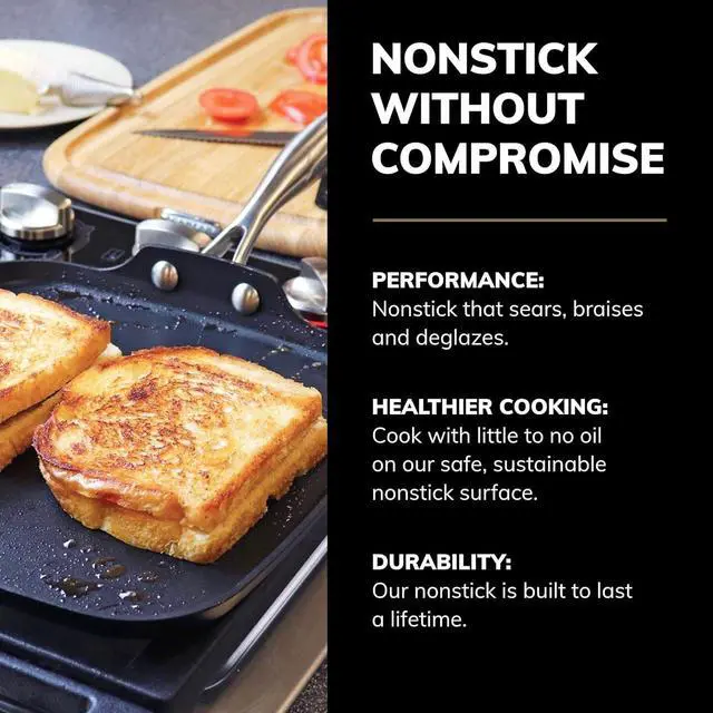 Alt view image 3 of 6 - SCANPAN Professional 11 Griddle Pan - Easy-to-Use Nonstick Cookware - Dishwasher, Metal Utensil & Oven Safe - Made in Denmark