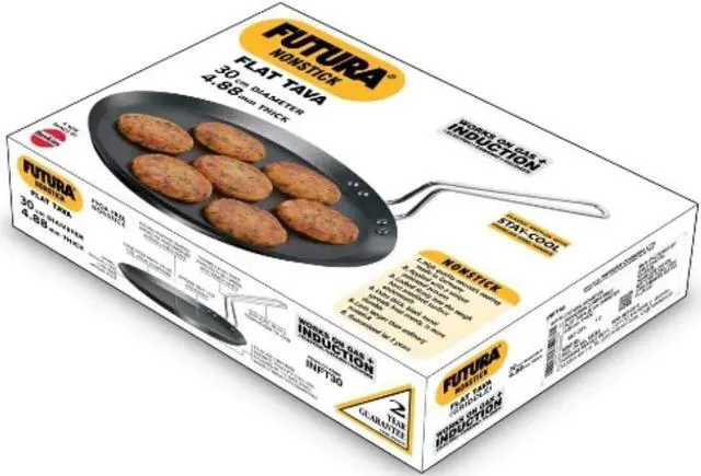 Alt view image 2 of 7 - Hawkins Futura Induction Compatible Nonstick Flat Tava 30 cm, 4.88 mm (Black)