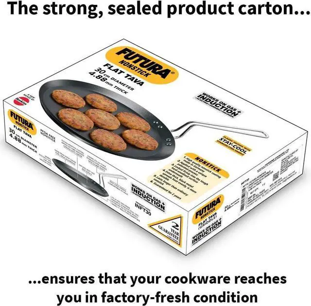 Alt view image 6 of 7 - Hawkins Futura Induction Compatible Nonstick Flat Tava 30 cm, 4.88 mm (Black)