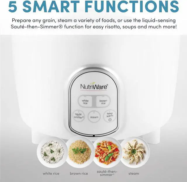 Alt view image 6 of 7 - Aroma Housewares NutriWare 14-Cup (Cooked) Digital Rice Cooker and Food Steamer, White