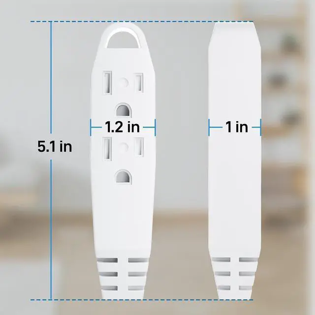 Alt view image 7 of 7 - 25-Feet 3 Outlet Extension Cord, Kasonic UL Listed, 16/3 SJTW 3-Wire Grounded, 13 Amp 125 V 1625 Watts, Multi-Outlet Indoor/Outdoor Use, White