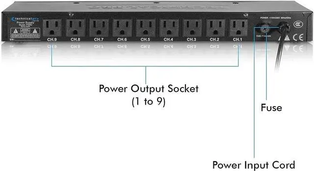 Alt view image 3 of 7 - Power Supply Strip - 9 Power Outlet with Switches, 5V USB Charging Port, 1800 Watts Max Load Power Conditioner, High Load Power Electric Extension Cord Strip - 4 Ft