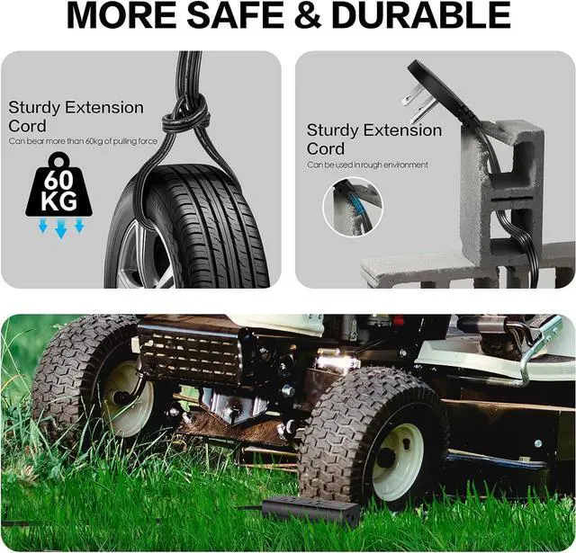 Alt view image 5 of 7 - Outdoor Power Strip Weatherproof, 25FT Heavy Duty Outdoor Extension Cord - 3 Outlets - Waterproof Surge Protector, Shockproof Overload Protection Electrical Outlet, Industrial/Home Power Strip