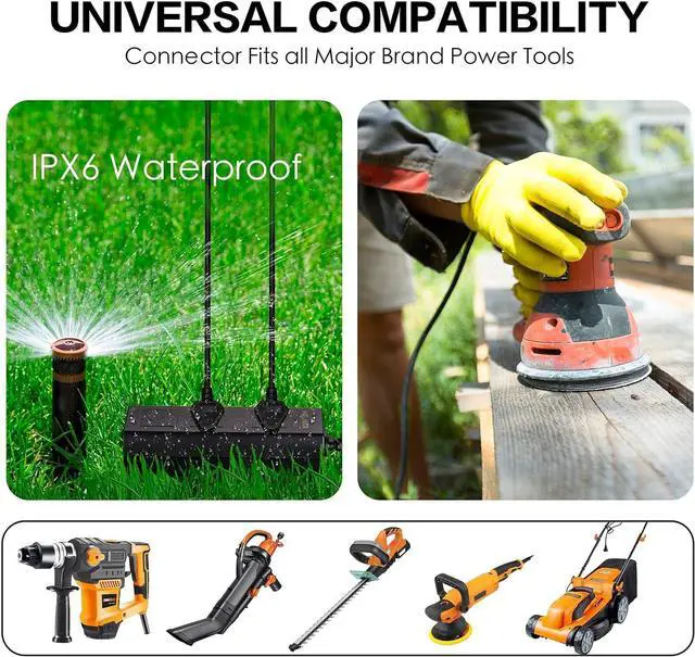 Alt view image 7 of 7 - Outdoor Power Strip Weatherproof, 25FT Heavy Duty Outdoor Extension Cord - 3 Outlets - Waterproof Surge Protector, Shockproof Overload Protection Electrical Outlet, Industrial/Home Power Strip
