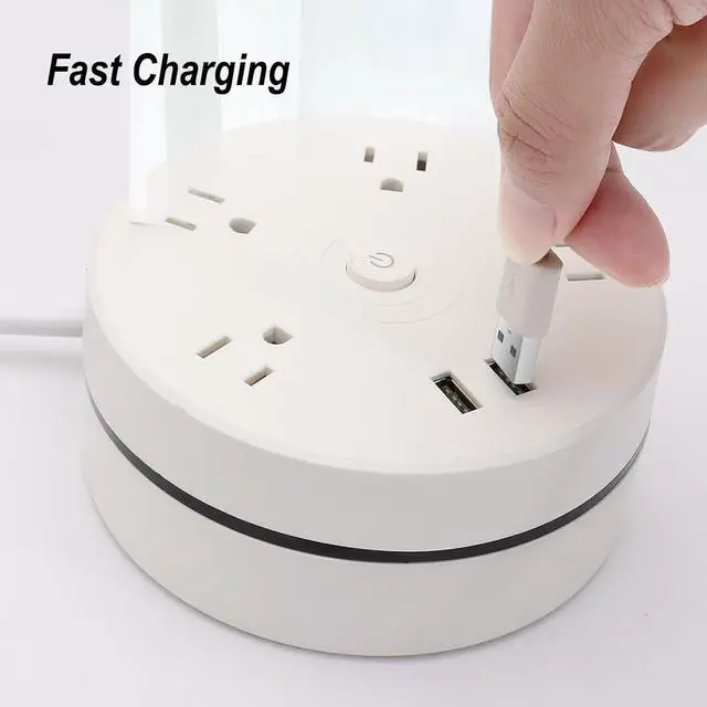 Alt view image 5 of 7 - Retractable Power Strip with 6ft Extension Cord, 4 Outlets + 2 USB Ports - Portable for Travel, Home, and Office (White)
