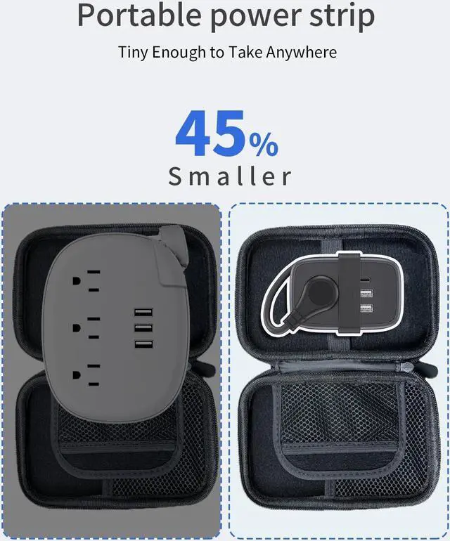 Alt view image 2 of 7 - Travel Power Strip with USB C Port, NTONPOWER Small Power Strip with Flat Plug,Multi Plug Travel Extension Cord Portable Power Strip with 2 Outlets 3 USB (1 USB C), for Cruise Travel Home Essentials
