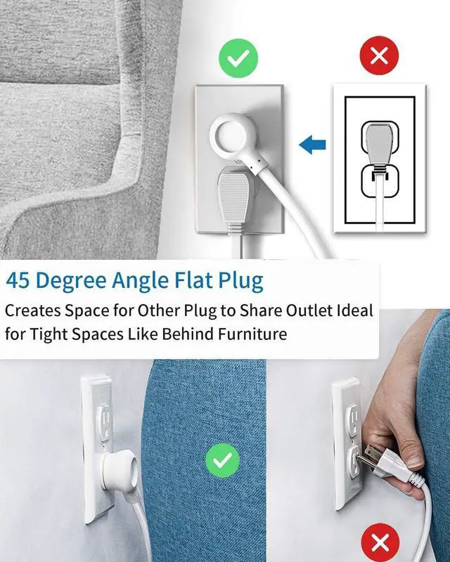 Alt view image 7 of 7 - Travel Power Strip with USB C Port, NTONPOWER Small Power Strip with Flat Plug,Multi Plug Travel Extension Cord Portable Power Strip with 2 Outlets 3 USB (1 USB C), for Cruise Travel Home Essentials