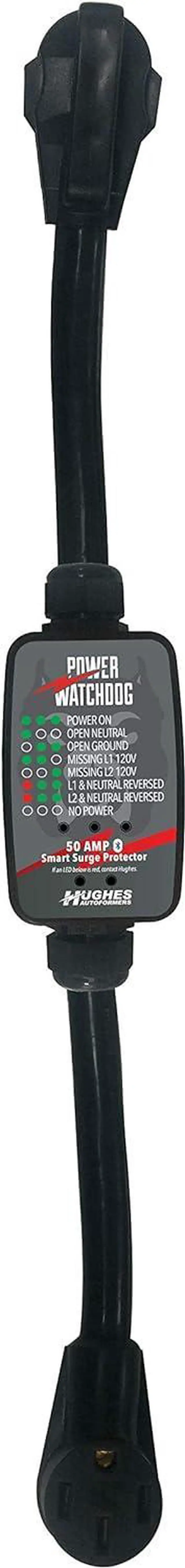 Alt view image 4 of 7 - Hughes PWD50 Smart RV Portable Surge Protector 50 Amp - Patented Bluetooth Connectivity - Monitor Voltage/Amperage/Wattage - IP65 Water-Resistant