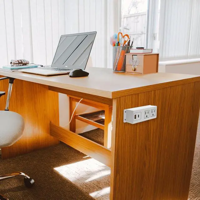 Alt view image 7 of 7 - Multiple Plug Outlet with USB C 20W Wall Mounted Power Strip Under Desk Mountable Extension Cord with PD Type C Flat Plug Power Station for Home Workshop Dorm Travel White