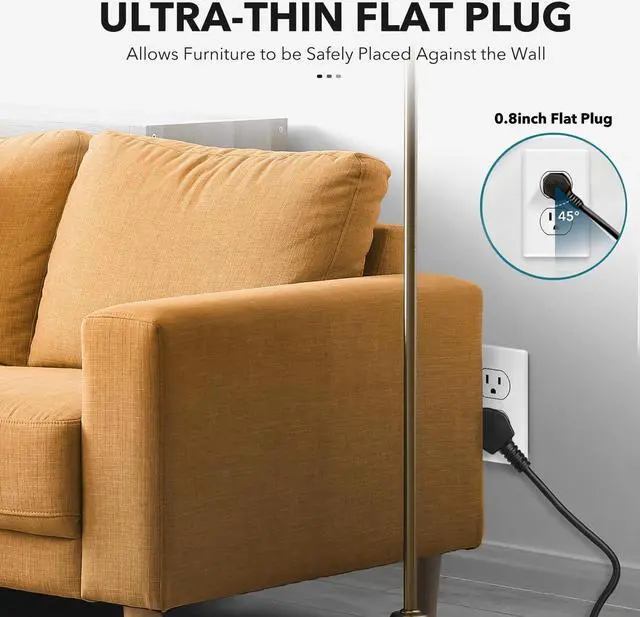 Alt view image 5 of 7 - Clear Power 2-Outlet Power Strip with 3 USB Ports(1 USB-C), Flat Plug, 6 ft Power Cord, Compact USB Charging Hub, Desktop Charging Station with USB C, Black, DC3S-1202-DC