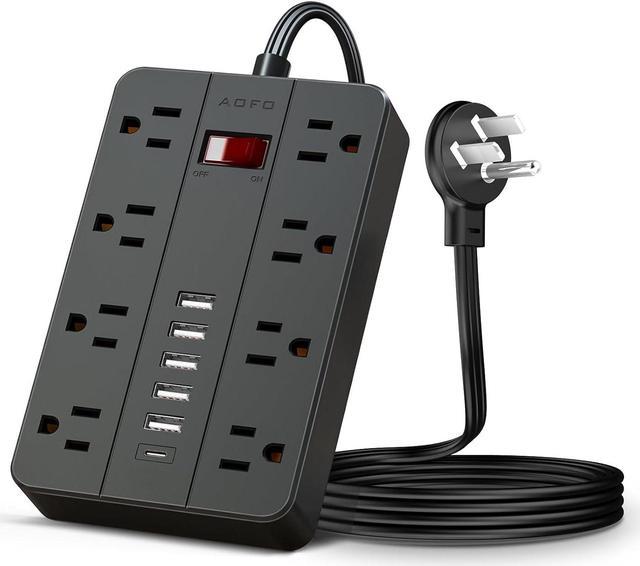 Power hot Strip Surge Protector, 5Ft Extension Cord, 6 Outlets with 3 USB Ports