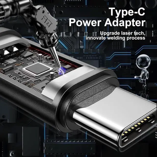 Alt view image 3 of 7 - 65W Type C USB C Laptop Charger : for  Latitude Computer 5530 5420 5430 5520 5540 7430 7420 7440 7340 7530 7330 7320 Inspiron 14 7425 16 7620 XPS 13 7390 2-in-1 Chromebook 3100 Power Adapter Cord
