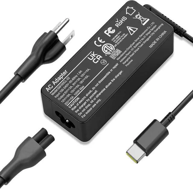 Main image of USB C Laptop Charger, 100W AC Laptop Power Adapter for Lenovo, ThinkPad, HP, Asus, Acer, MacBook, MSI, Dell,Toshiba,Universal Chromebooks Type C Power Cord