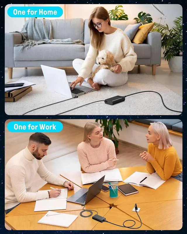 Alt view image 6 of 7 - 65W Charger for HP Envy X360, HP Spectre X360, HP EliteBook, HP Probook X360, HP Pavilion, HP Stream X360 Blue Tip Laptop Computer Smart Power Adapter