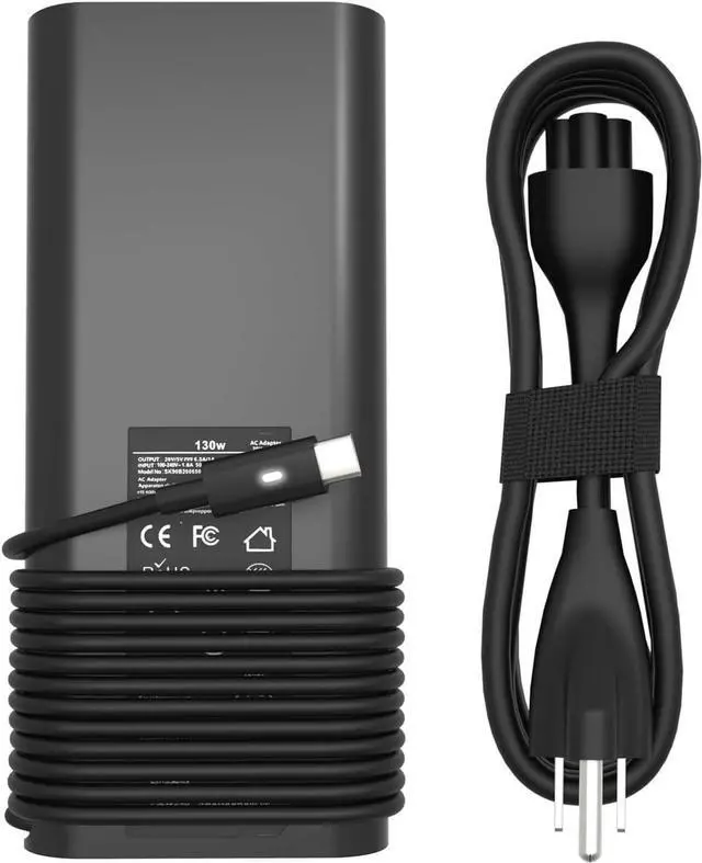 Main image of 130W AC Adapter for  Laptop Charger USB C -  Computer Charger for XPS 15 17 9500 9520 9570 9575 9730 9530 Precision 5550 5560 5570 3560 3570 3571 2in1 Latitude 9410 9510 Type C Power Cord
