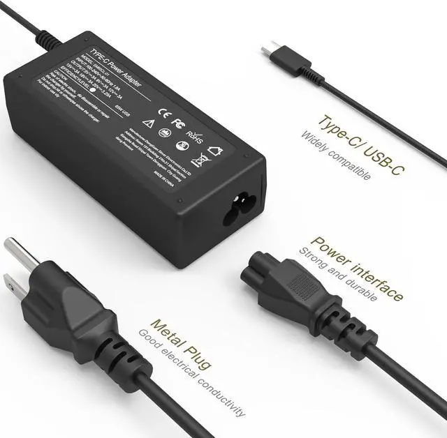 Alt view image 2 of 6 - Universal 65W 45W USB C Laptop Charger for Lenovo/Dell/HP Chromebook Laptop Charger USB-C Type C : Computer Power Adapter Cord Replacement Acer Asus Samsung MacBook or Smart Phone/Tablet
