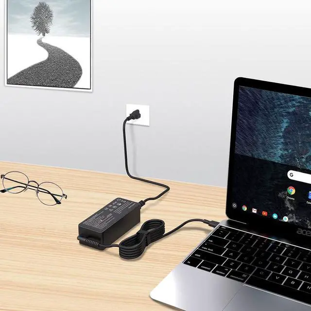 Alt view image 7 of 7 - 45W Type USB C Laptop Charger for Lenovo Chromebook C330 S340 100e 300e 500e C340 S330 2nd Gen,ThinkPad Yoga T480 T580 E490 E580 C630 C940 720 910 With More Model,Adapter ADLX45YLC2D Power Supply Cord