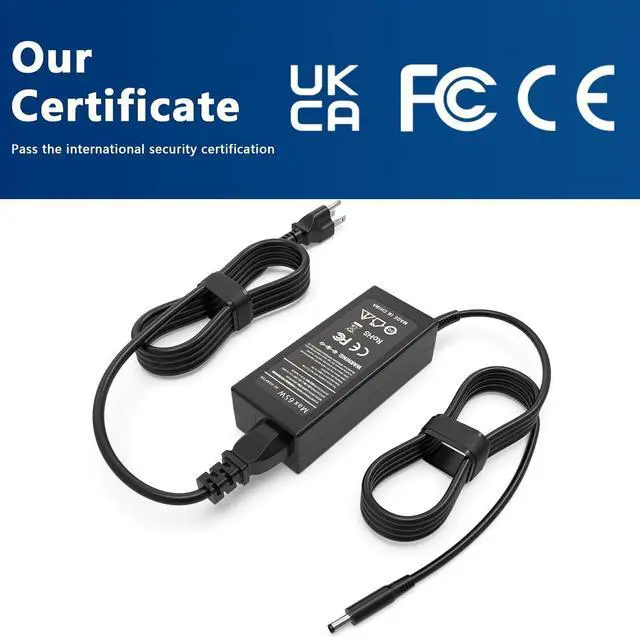 Alt view image 3 of 6 - 65W watt 4.5mm tip AC Power Compatible with Dell Inspiron 15 Charger 3511 3520 3525 3510 3521 3530 3535 3540 3501 Business Laptop 0G6j41 0MGJN 1 Meter US Power Supply Cord Included