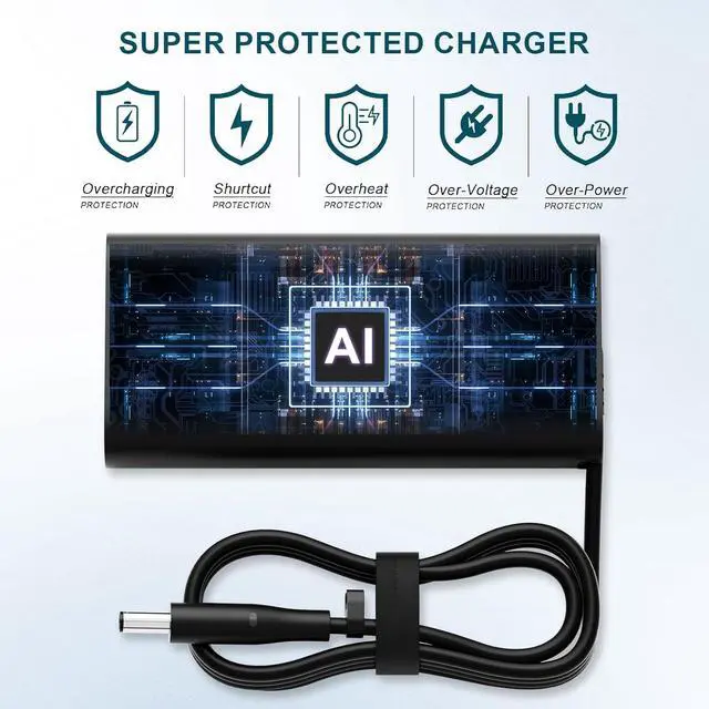 Alt view image 6 of 6 - 130W 4.5mm AC Adapter Compatible with  Precision 5510 5520 5530 5540 Vostro 7500 7510 7590 7620 7650 XPS 15 7590 9570 9560 9550 9530 Laptop Charger p56f ha130pm130 0v363h