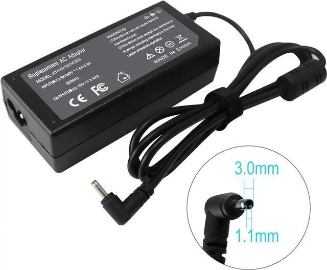 Alt view image 2 of 6 - N15Q9 N15Q8 N16Q1 N16P3 N16P1 N19C4 Laptop Charger 65W for Acer Chromebook 11.6" C720 C720P C731 C738t C740 C670 CB3-111 CB3-431 CB3-532 CB5-571 CB5-132T PA-1450-26 PA-1650-80 N20C6 N20C5
