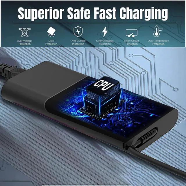 Alt view image 4 of 7 - New Slim for HP 65W Laptop Charger USB C Replacement for HP Envy X360 Spectre X360 Elitebook x360 HP Computer Chromebook Zbook Elite x2 ProBook Pavilion Travel Type C Power Cord Ac Adapter