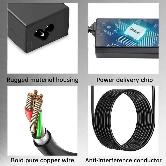Alt view image 4 of 7 - 65W Laptop Charger Fit for Dell inspiron 13 14 15 17 3000 5000 7000 Series 3565 3567 3576 5558 5755 7212 7506 2in1 5555 5559 0G6J41 0MGJN9 19.5V 3.34A Tip 4.5mm Power Adapter (65W)
