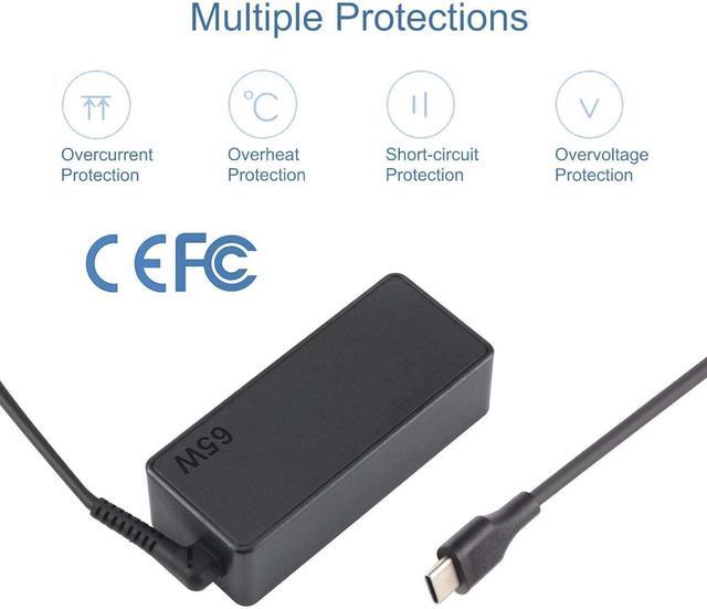 Alt view image 7 of 7 - Replacement 65w USB c Laptop Charger for Lenovo ThinkPad/Chromebook/Yoga,ThinkPad T480 T490 T580 E480 ADLX65YDC2A Power Supply for Lenovo Laptop Charger
