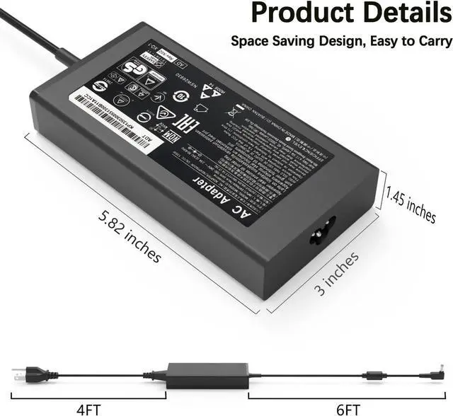 Alt view image 3 of 7 - 135W AC Charger for Acer Nitro 5 AN515 N18C3 N18C4 PA-1131-05 ADP-135KB T ADP-135NB B ADP-135K PA-1131-16 Laptop Power Adapter Supply Cord