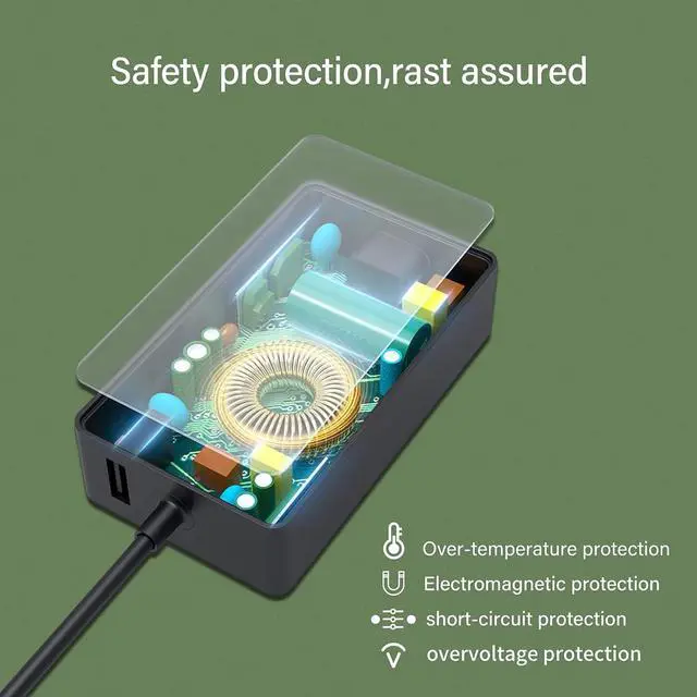 Alt view image 7 of 7 - 44W 15V 2.58A Surface Pro AC Laptop Charger fit for Microsoft Surface Pro 3 Pro 4 Pro 5 Pro 6, Laptop 2/1, Go 2/3 Surface Book 1/2 Model 1625 1800 Power Adapter with 5V 1A USB Charging Port
