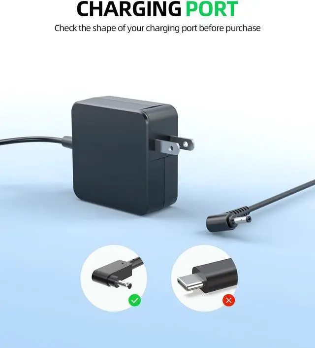 Alt view image 2 of 7 - Superer 45W Portable AC Charger Fit for Acer Swift 5 SF514-51 SF514-52T SF514-52TP N16C4 Laptop Power Supply Adapter Cord