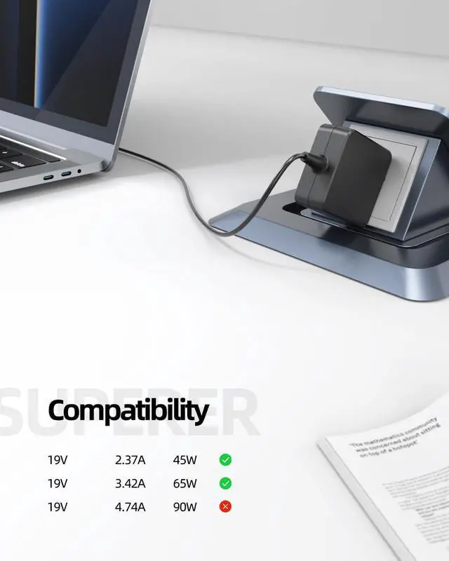 Alt view image 4 of 7 - Superer 45W Portable AC Charger Fit for Acer Swift 5 SF514-51 SF514-52T SF514-52TP N16C4 Laptop Power Supply Adapter Cord