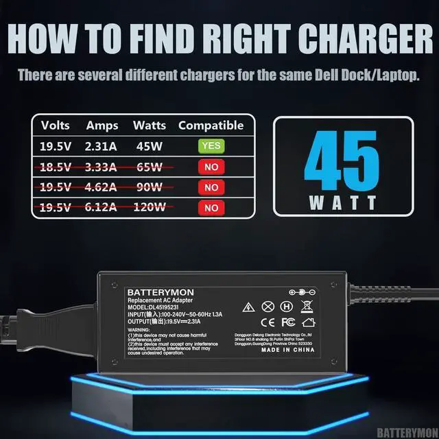 Alt view image 2 of 7 - 45W Laptop Charger Compatible with HP ProBook Charger X360 11 G1 G2 G3 G4 G5 G6 EE, ProBook 650 G2 G3 G4, ProBook 470 G3 G4 G5, ProBook 450 G3 G4 G5 G6 G7, ProBook 440 G3 G4 G5 G6 G7 Power Adapter