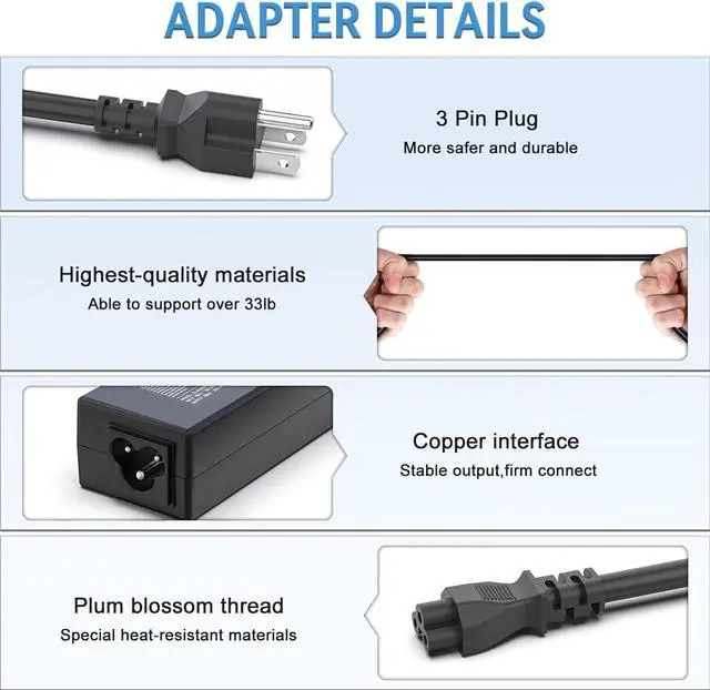 Alt view image 4 of 7 - 45W Laptop Charger AC Adapter for Lenovo Thinkpad E431 E440 E450 T430 T440 T450 X240 X250 G40 G50 G51;ADLX45NCC2A ADLX45NLC2A ADLX45NCC3A ADLX45NDC3A ADLX45NLC3A Power Supply Cord