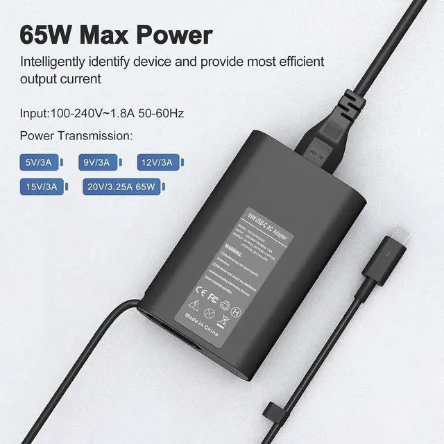 Alt view image 2 of 6 - Replacement  Laptop Charger 65W 45W USB C Laptop Charger for  5420 5520 7420 5430 7430 7330 7340 5320 7320 5290 2in1 XPS 13 9360 9320 7390 2in1 9350 9380 9370 9310 9300  Laptop Charger1